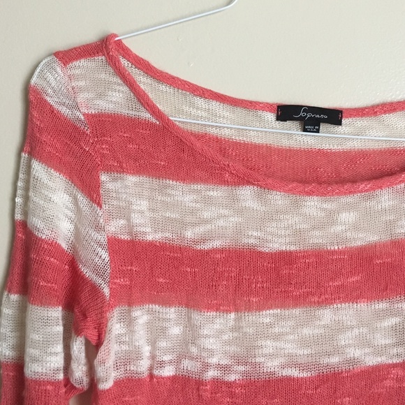 SOPRANO PINK AND BEIGE KNIT CROP TOP - Picture 4 of 4