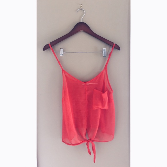 Sheer Front Tie Top - Picture 1 of 2