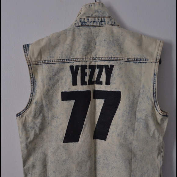 Custom Kanye west yezzy acid wash jean jacket