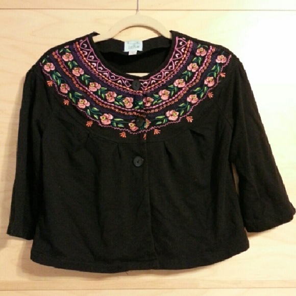 Gorgeous embroidered cropped cardigan jacket