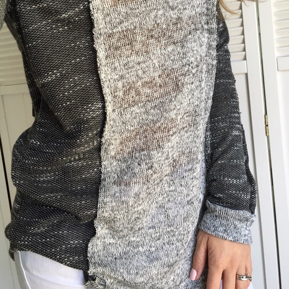 Sold• Marled Panel Pullover Hoodie - Picture 2 of 4