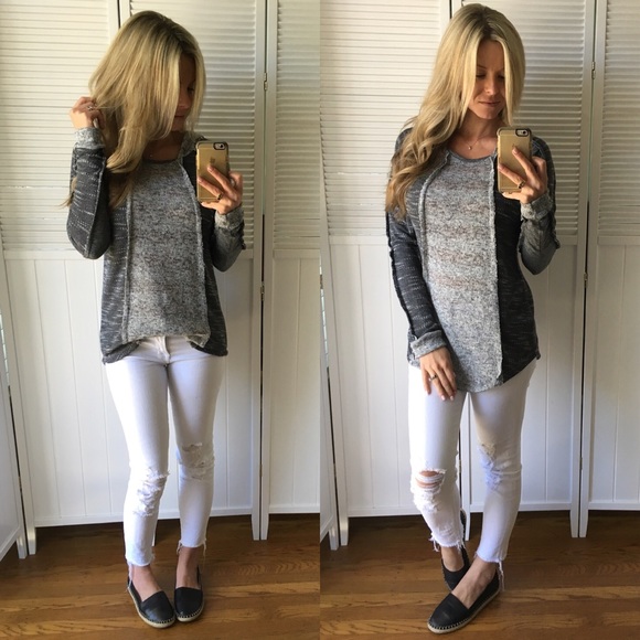 Sold• Marled Panel Pullover Hoodie - Picture 4 of 4