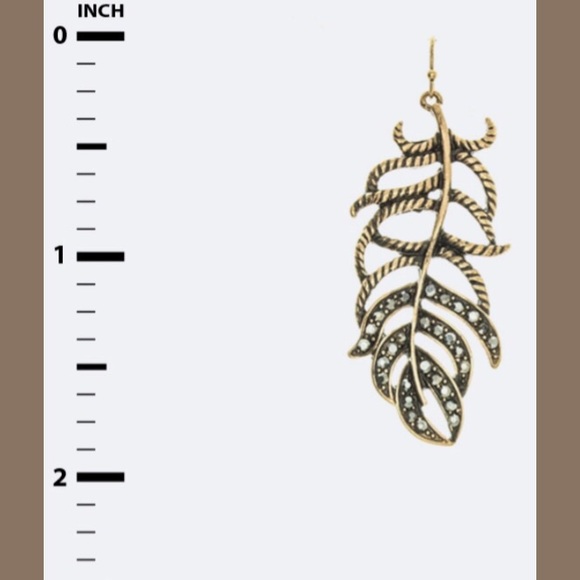 Feathered Gems Earrings-Rosegold - Picture 2 of 5