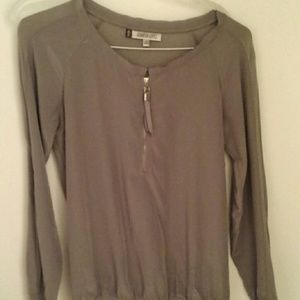 grey long sleeve dressy top
