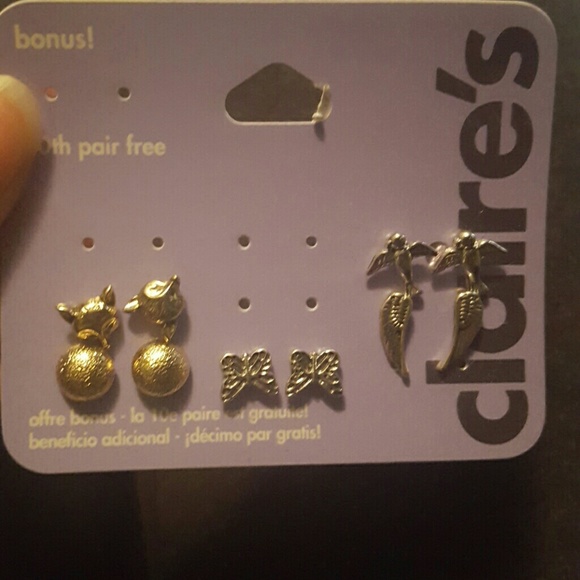 Claire's silver and gold colored earrings
