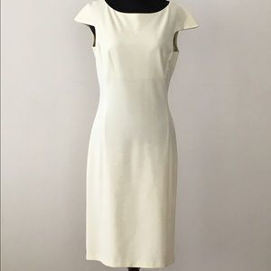 Ivory Pencil Cap Sleeve Midi Dress