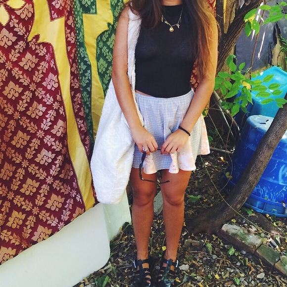 LF vintage flannel mini skirt