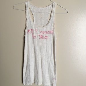 VICTORIAS SECRET PINK RETRO TANK TOP ALL I WANT