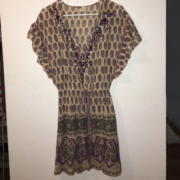 Floral Studded Beach Cover Up
