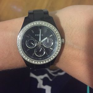 Black women's fossil watch