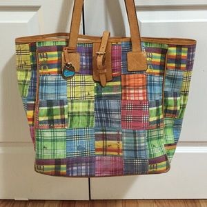 Dooney & Burke Madras Shopper Tote Picnic Plaid