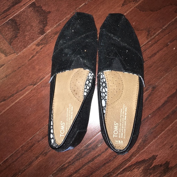 Black Glitter Toms