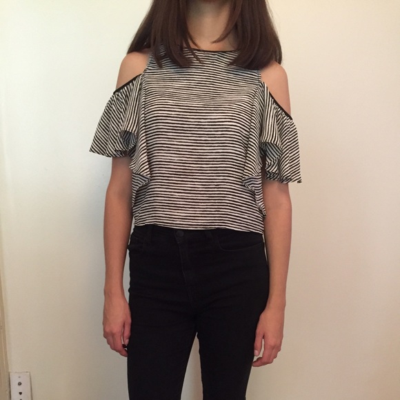 Striped off the shoulder top