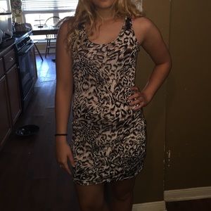 Form fitting cheetah dress
