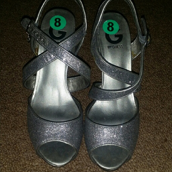 Guess Silver blingy strappy heels