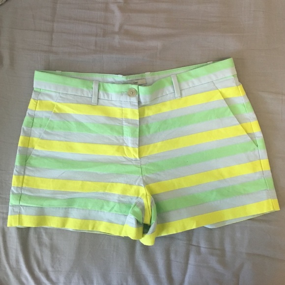 Green, yellow and gray striped Gap chinos, size 2