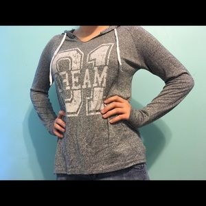 Cute gray dream sweater with hoodie!