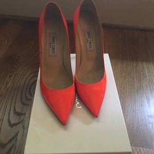 Orange Jimmy Choo stilettos