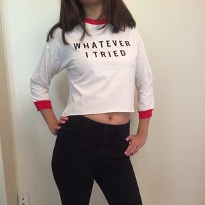 Graphic ringer 3/4 top