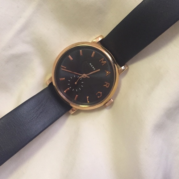 Marc Jacobs Navy blue leather watch