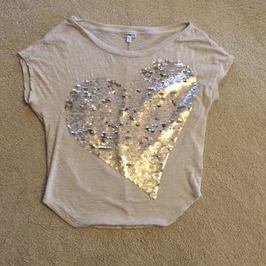 Express sequin heart shirt