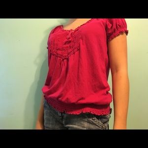 Casual dark pink top!