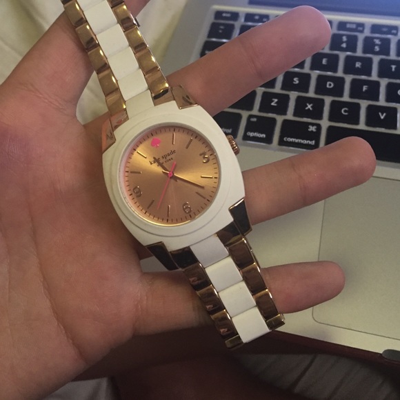 Kate Spade rose gold white skyline watch main image 4