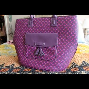 Very Bradley Plum Studs Tassel Tote