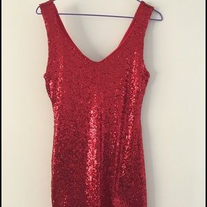 Red crystal doll dress