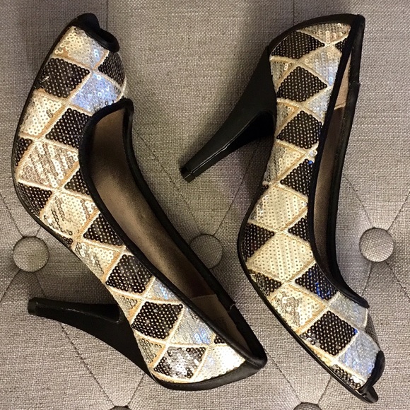 Unlisted Shoes - Sparkly Sequin Unlisted Heels, Sz 7