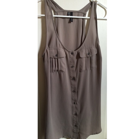 Button up casual tank