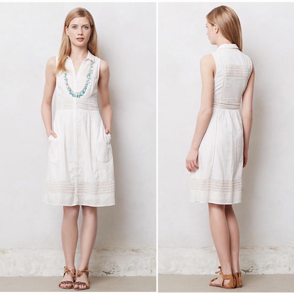 Anthropologie Maeve Swiss Dot Shirt Dress