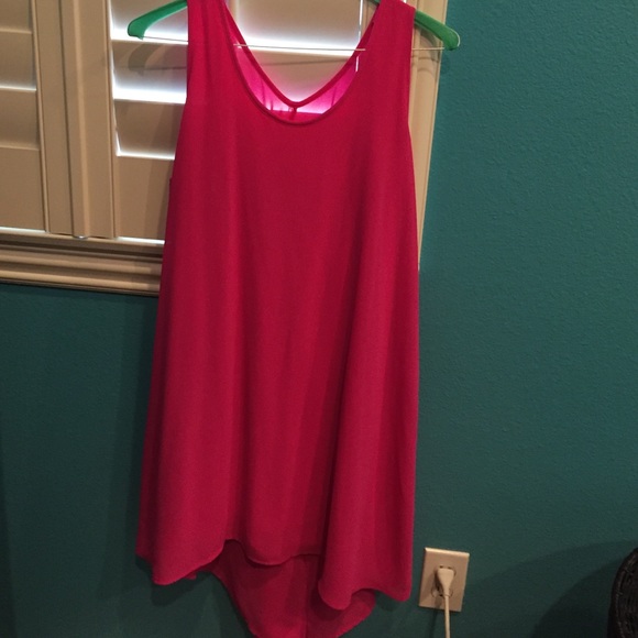 LUSH urban outfitters hot pink slip dress ruffle M