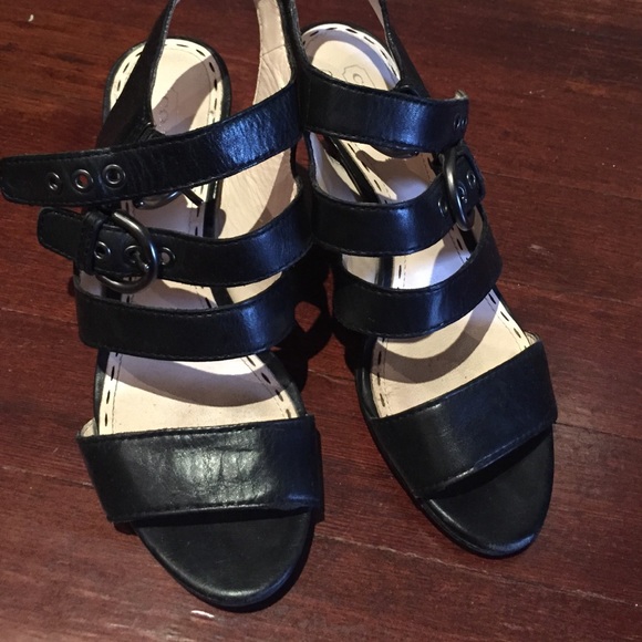Black coach strappy sandals