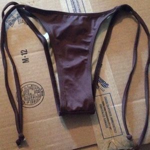 Chocolate colored Brazilian bikini bottom