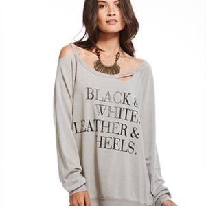 Chaser distressed sweatshirt