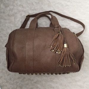 Brown Faux Leather Handbag