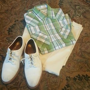 Green plaid hollister button down