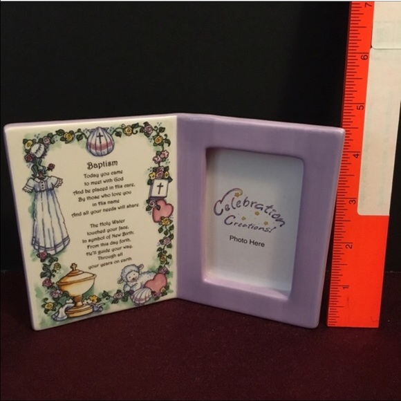 Baptism ceramic photo frame