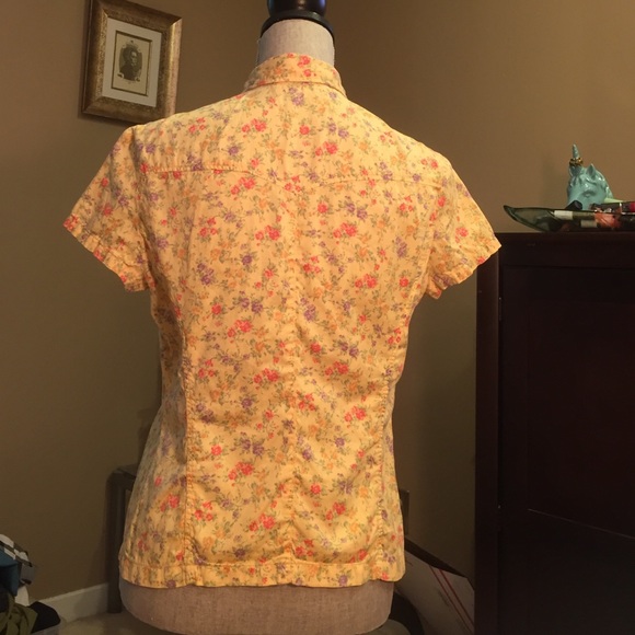 Tupelo honey flowered cotton short sleeve shirt S - Picture 3 of 4