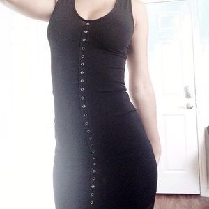 Black body con dress buttoned down
