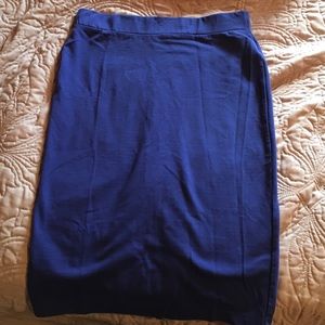 High waisted blue skirt