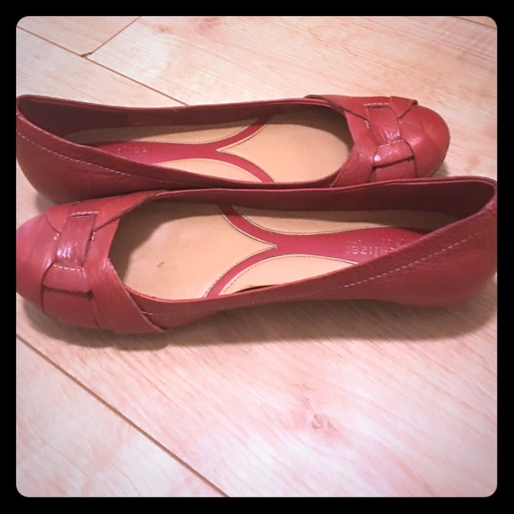 Naturalizer red leather flats size 8