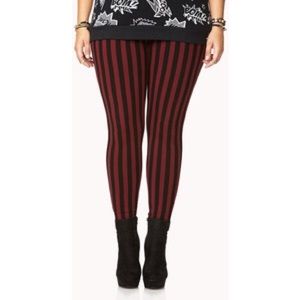 Plus size striped leggings