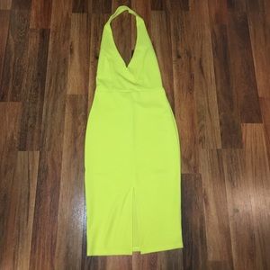 Neon Yellow Halter Dress