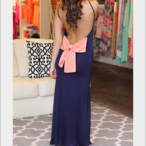 Low back maxi dress with bow