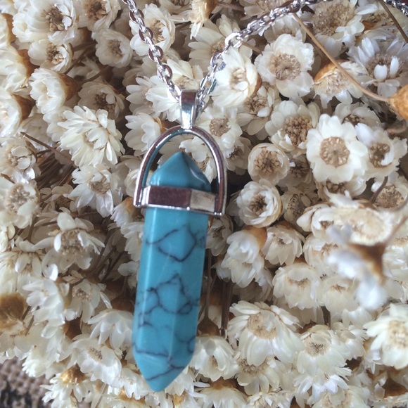 LAST ONE! Turquoise bullet pendant - Picture 2 of 4