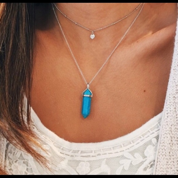 LAST ONE! Turquoise bullet pendant - Picture 4 of 4