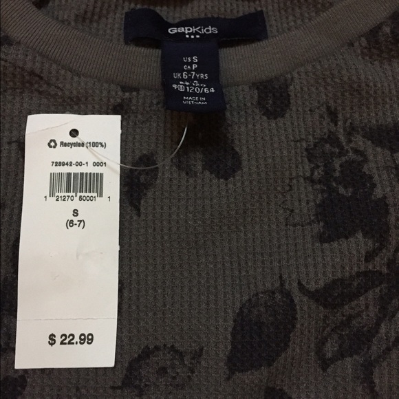 Gap kids girls size  small grey waffle knit top - Picture 2 of 2