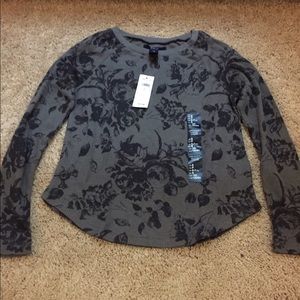 Gap kids girls size  small grey waffle knit top